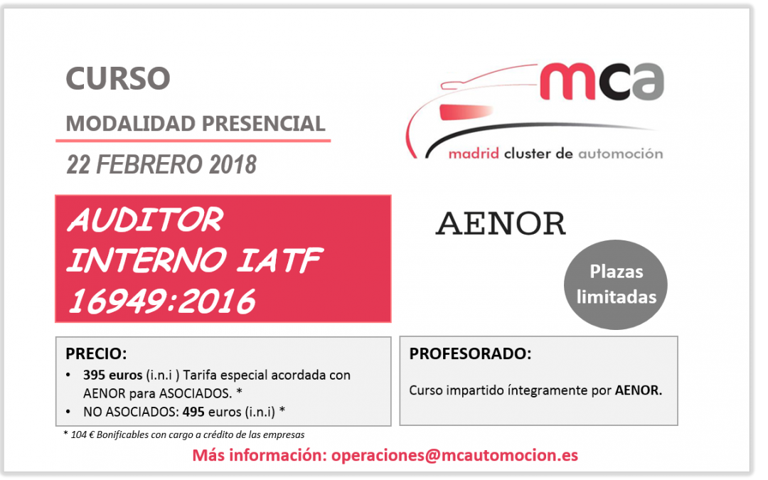 CURSO AUDITOR INTERNO IATF 16949:2016