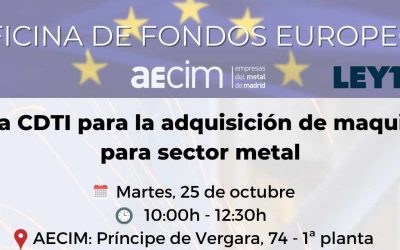 No te pierdas el evento sobre la ayuda CDTI para la adquisición de maquinaria